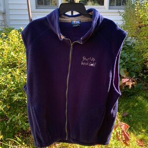 English Bay Blue Golf Fleece Vest XL